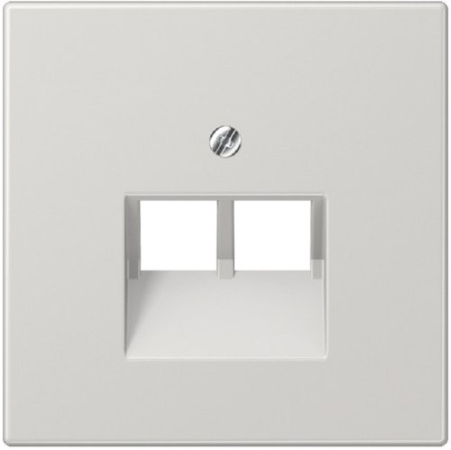 Лицевая панель Jung LS990 для 2-м. розетки RJ11/RJ45 серый картинка